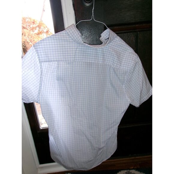 Nautica Check Button Down Shirt White and Light Blue Size M - Picture 2 of 3